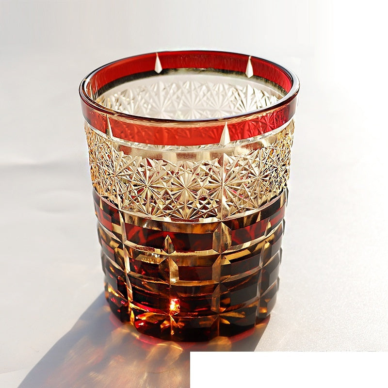 Kohaku Shikaku – Edo Kiriko Japanese Whiskey Glass - Whiskey Héritage