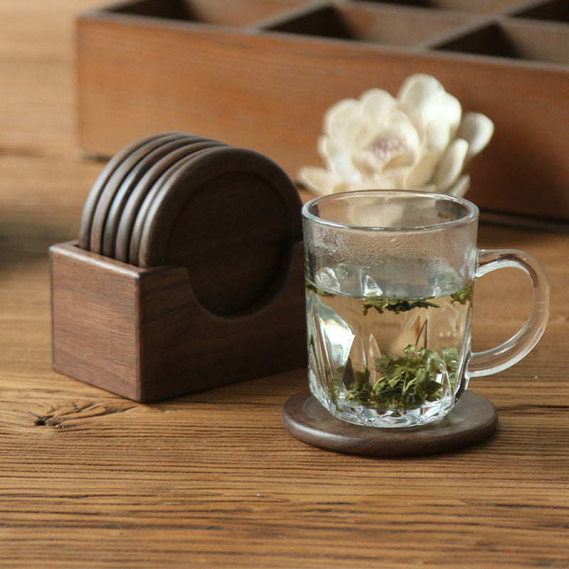Kiboku – Natural Wood Coaster Set (Beech & Walnut) - Whiskey Héritage