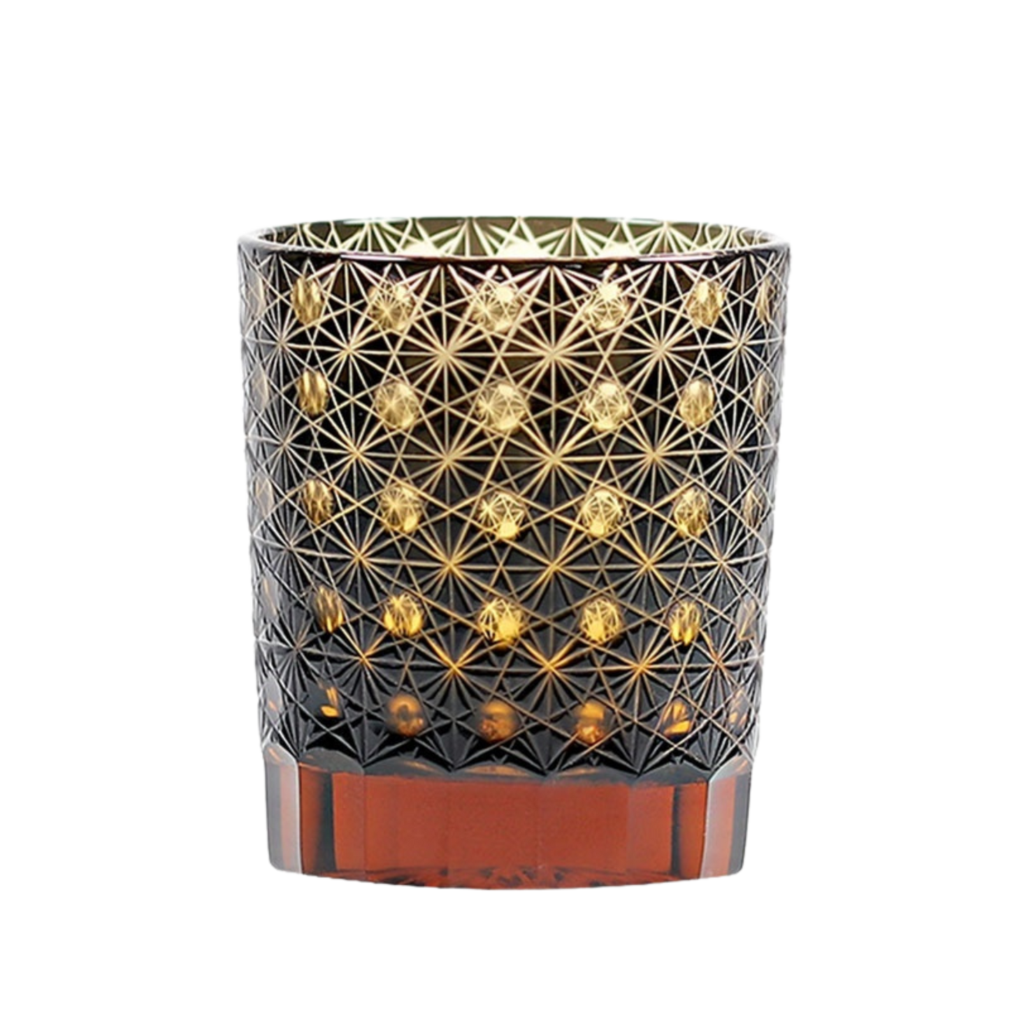 Kohaku Asanoha – Edo Kiriko Japanese Whiskey Glass - Whiskey Héritage