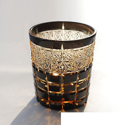Kohaku Shikaku – Edo Kiriko Japanese Whiskey Glass - Whiskey Héritage