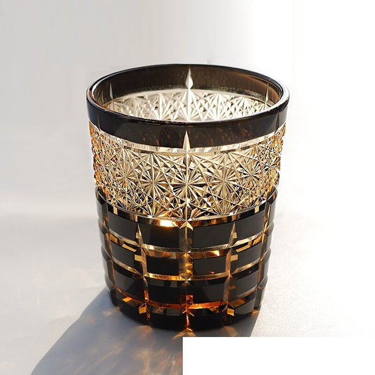 Kohaku Shikaku – Edo Kiriko Japanese Whiskey Glass - Whiskey Héritage