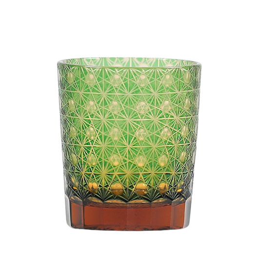 Kohaku Asanoha – Edo Kiriko Japanese Whiskey Glass - Whiskey Héritage