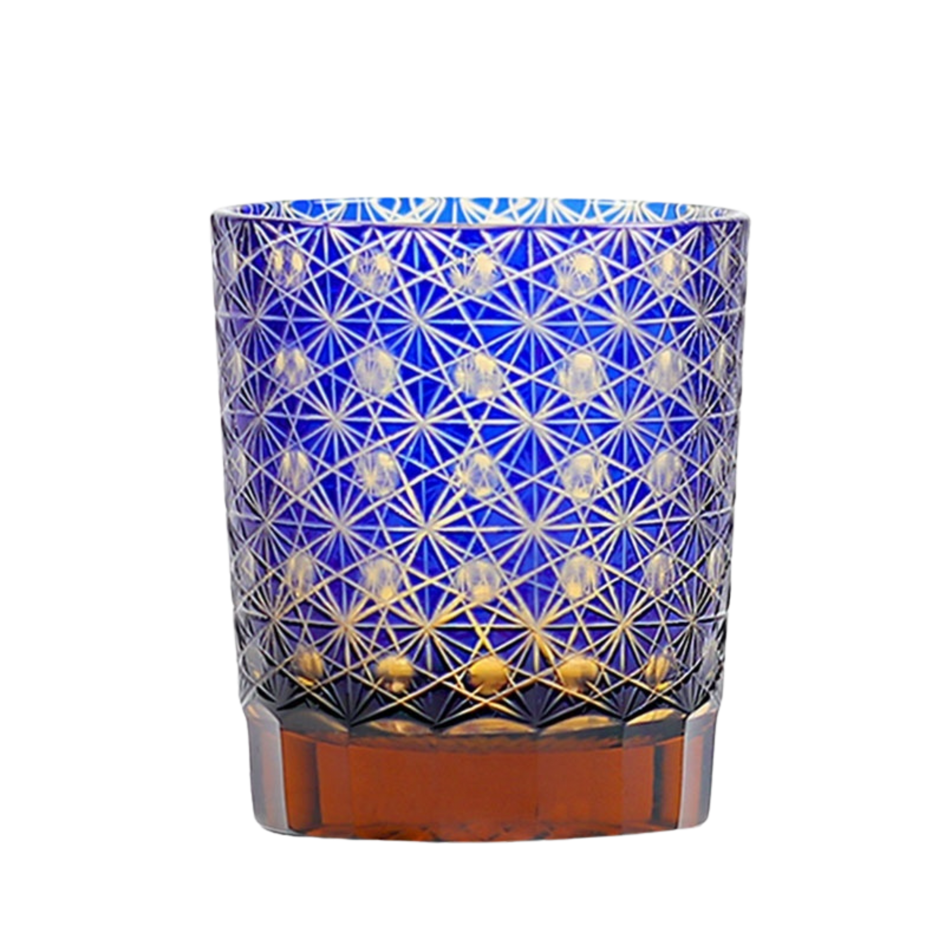 Kohaku Asanoha – Edo Kiriko Japanese Whiskey Glass - Whiskey Héritage