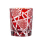 Transparent red Japanese whiskey glass with handcrafted Edo Kiriko detailing
