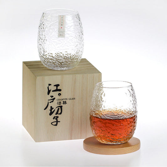 Shiranami – Edo Kiriko Textured Whiskey Glass - Whiskey Héritage
