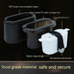 Exploded view of whiskey ice mold showing EPP insulation, PP storage box, silicone mold, nylon strap, and stainless steel buckle.